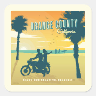 Orange County, California Beacher Fyrkantigt Klistermärke