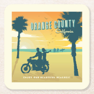 Orange County, California Beacher Underlägg Papper Kvadrat