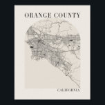Orange County California Boho Arch Beige Poster<br><div class="desc">Orange County California Boho Minimal Arch Fullt Beige Färg Street Karta Print,  UNFRAMED</div>