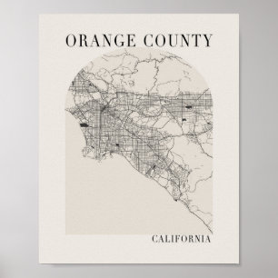 Orange County California Boho Arch Beige Poster