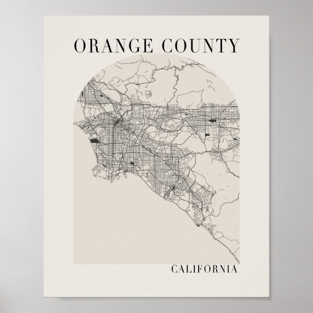 Orange County California Boho Arch Beige Poster (Framsidan)