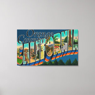 Orange County, California - Large Brev Scenes Canvastryck
