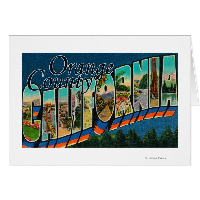 Orange County, California - Large Brev Scenes Hälsningskort (Framsidan Horizontal)