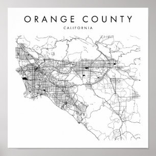 Orange County California Minimal Modern Street Kar Poster