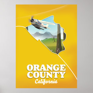 Orange County California Travel-affisch Poster
