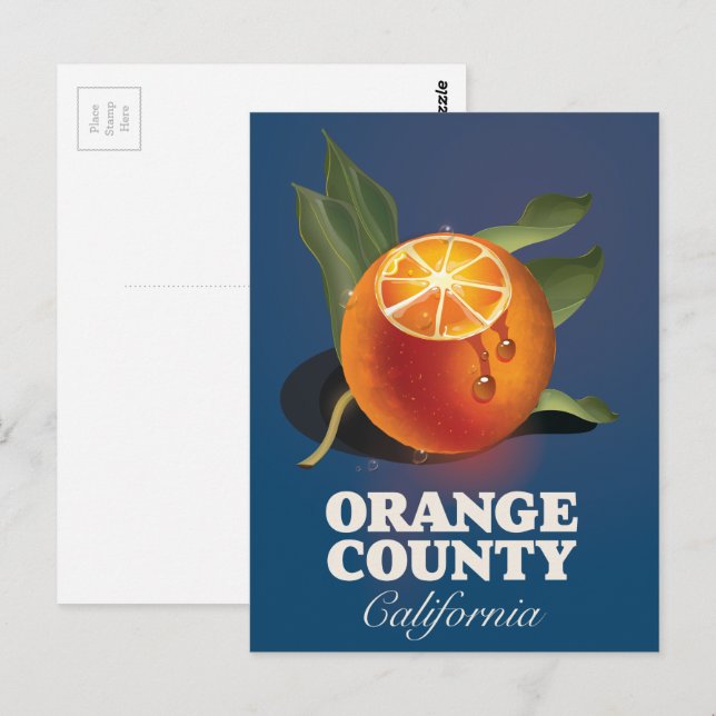 Orange County Kalifornien resposter.  Vykort (Fram/baksida)