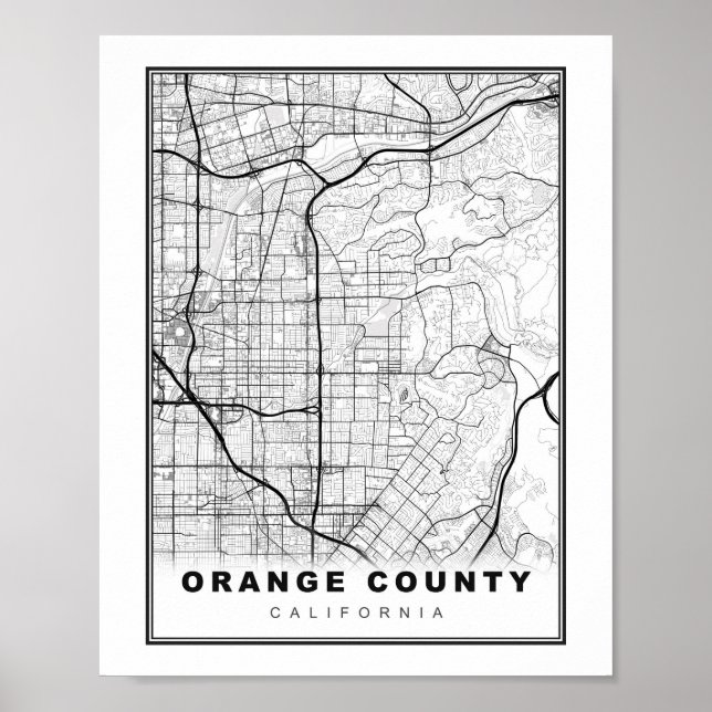 Orange County Karta Poster (Framsidan)
