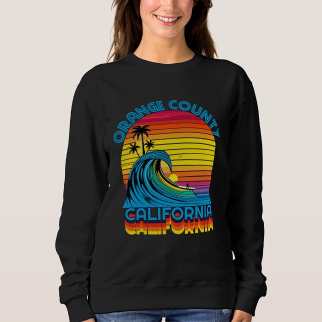 Orange County Retro Throwback Surf & Beach Souveni T Shirt (Framsida)