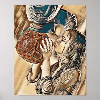 Orange County Toppen Hero Kiss Art Porträtt Print Poster