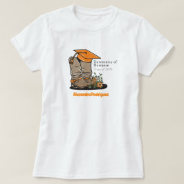 Orange Cowboy Boot Studentmössa & Flowers T Shirt