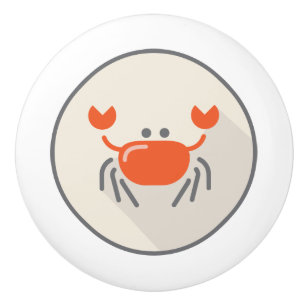 Orange Crab, bock kustlevande design Knopp