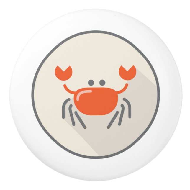 Orange Crab, bock kustlevande design Knopp (Framsidan)