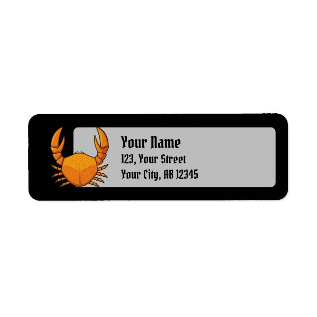 Orange Crab Returadress Etikett (Framsidan)