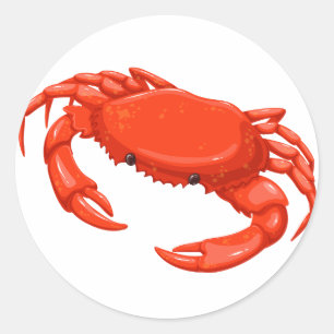 Orange Crab Runt Klistermärke