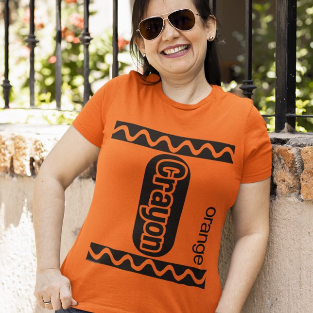 Orange Crayon Halloween Costume T Shirt (Skapare uppladdad)