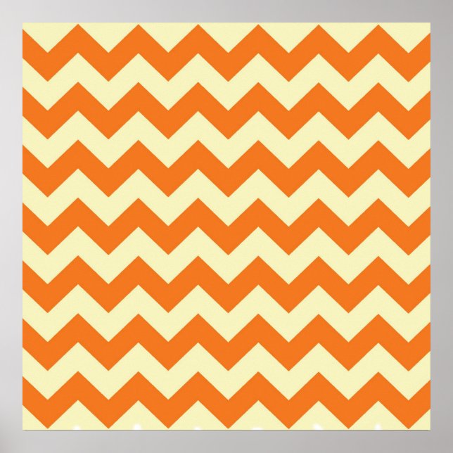 Orange Cream Citrus Chevron ZigZag Rand Gifts Poster (Framsidan)