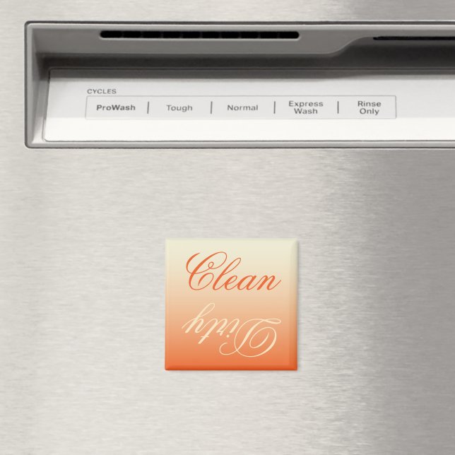 Orange Cream Ombre Dishwasher Clean/Dirty Magnet (In Situ (Dishwasher))