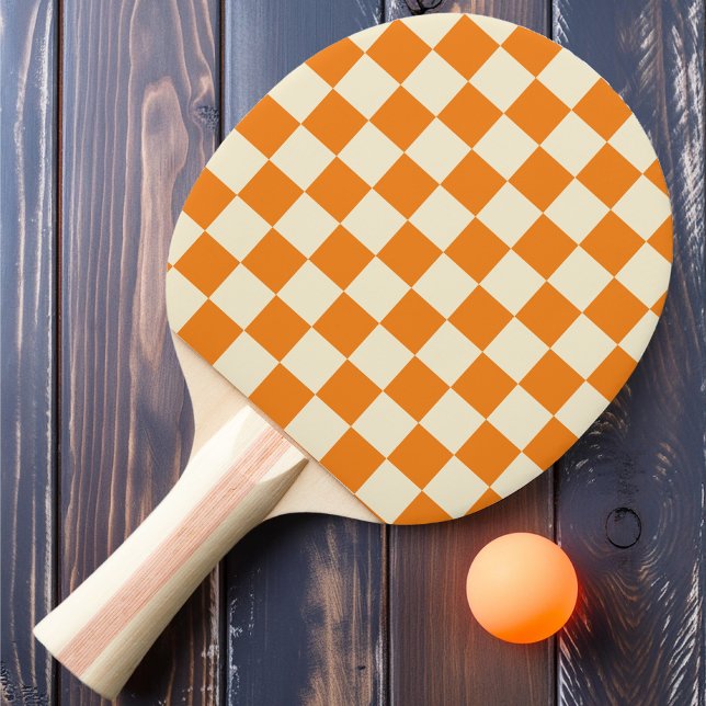 Orange & Cream Rutig Pingisracket (Skapare uppladdad)