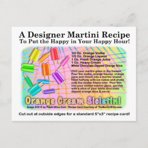 Orange Cream Sickletini Ice Cream Martini Postcard Vykort