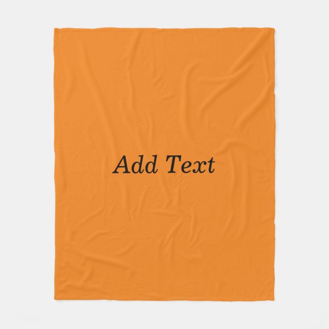 Orange Create Your Own Add Text Custom Fleecefilt (Framsidan)