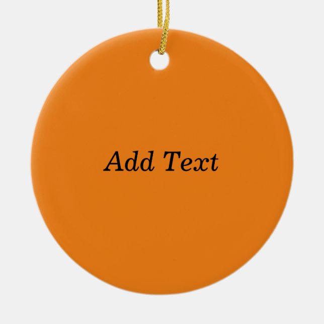 Orange Create Your Own Add Text Custom Julgransprydnad Keramik (Framsidan)