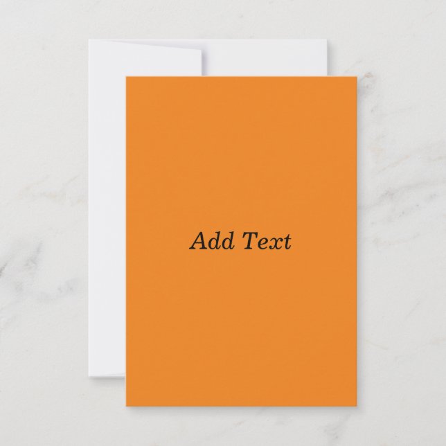 Orange Create Your Own Add Text Custom Tack Kort (Framsida)