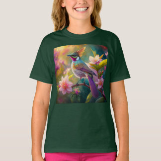 Orange Crested Rainbow Jay Fantasy Bird T Shirt