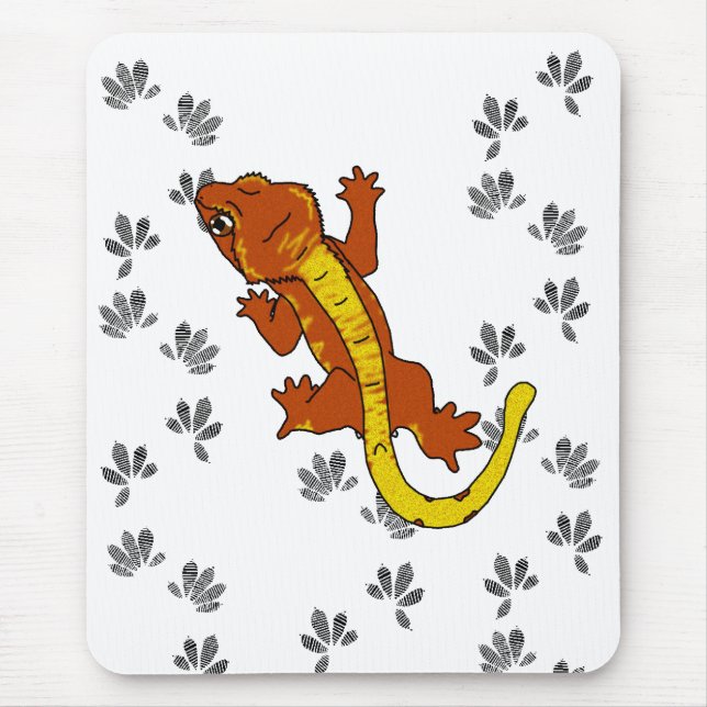 Orange Crestie fotspår (mousepad) Musmatta (Framsidan)