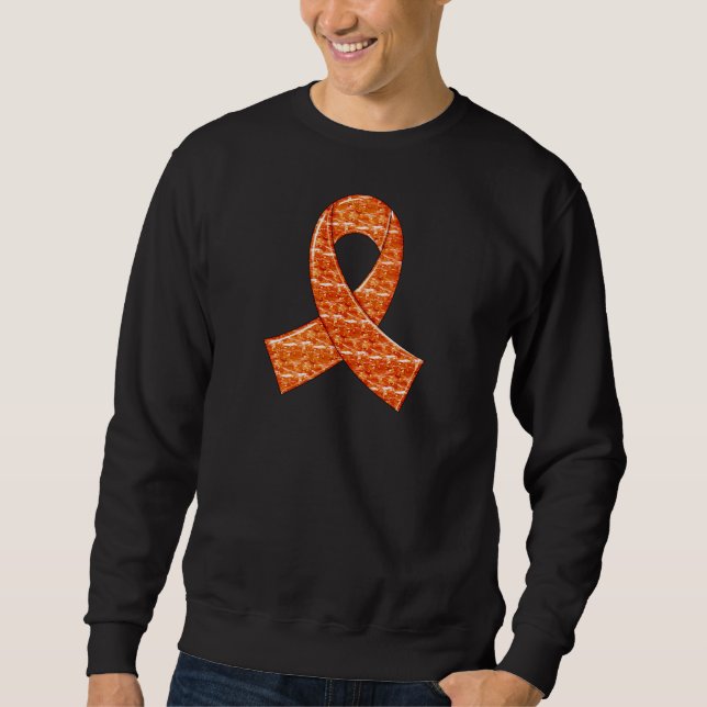 Orange Crystal Leukemia för ms för bandnjurecancer Sweatshirt (Framsida)
