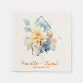 Orange Cub-Flower: Personalized Wedding Napkins Pappersservett