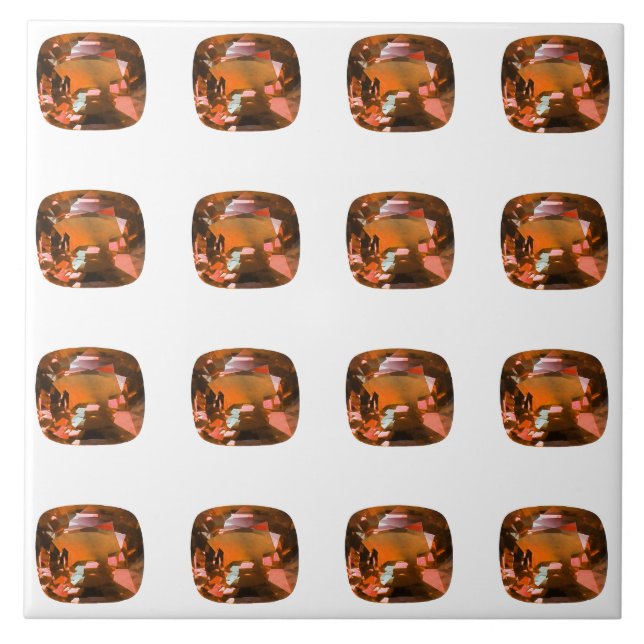 Orange Cushion-cut Mönster Kakelplatta (Framsidan)