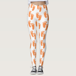 Orange Cute and Minimalist Baby foot Leggings