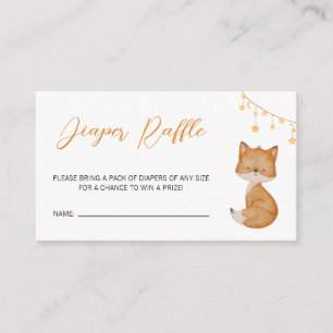 Orange Cute Fox Baby Shower Raffle Tilläggskort