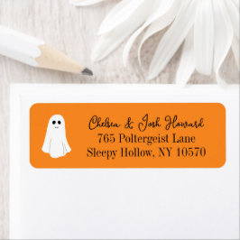 Orange Cute Ghost Halloween-Returadress Returadress Etikett