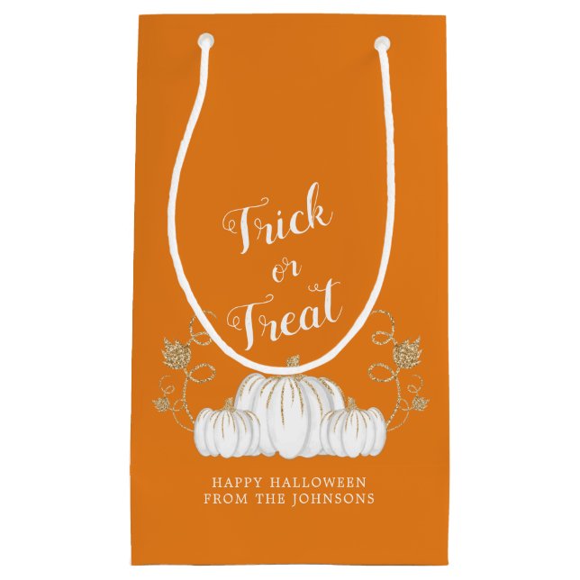 Orange Cute Pumpkin Bus eller godis Halloween (Framsidan)