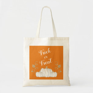 Orange Cute Pumpkin Bus eller godis Halloween Tygkasse
