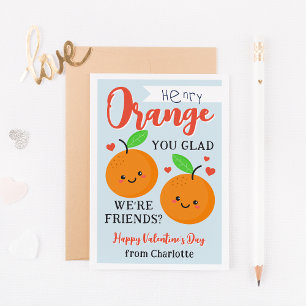 Orange Cuties Classroom Valentindagskort Inbjudningar