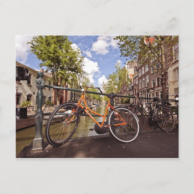 Orange Cycle i Amsterdam Nederländerna Vykort (Framsida)