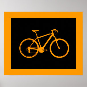 orange cykel ~ cykel för väggar poster