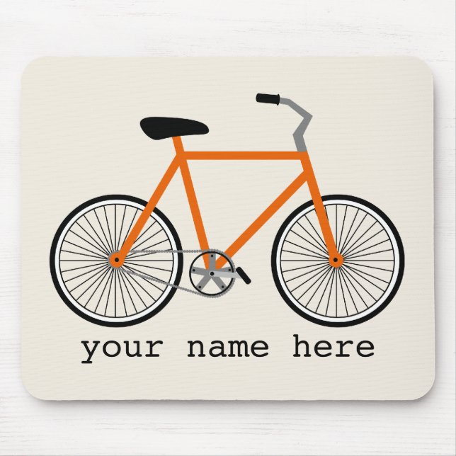 Orange cykel Mousepad Musmatta (Framsidan)