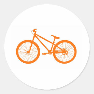 Orange cykel runt klistermärke