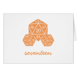 Orange D20-Bordsnummer Hälsningskort