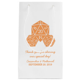 Orange D20 Dice Bröllop Gift Bag
