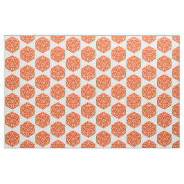 Orange D20 Dice Fabric Tyg