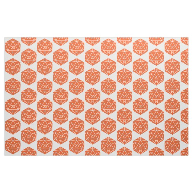 Orange D20 Dice Fabric Tyg (Yard)