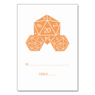 Orange D20-enhetskort Bordsnummer