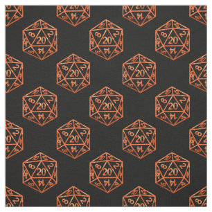 Orange D20 Mönster   RPG-enhet för spelarspelare Tyg