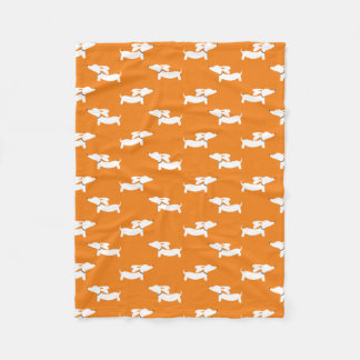 Orange Dachshunds Fleece Blanket Design
