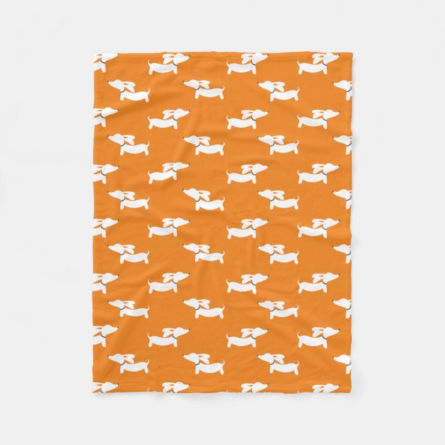 Orange Dachshunds Fleece Blanket Design (Framsidan)