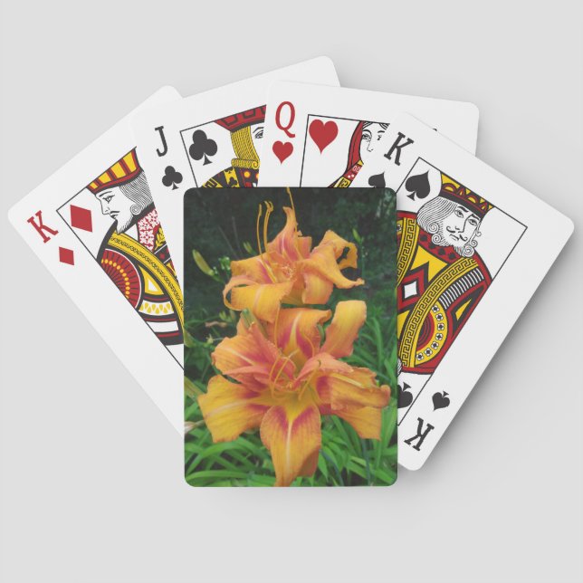 Orange Daglilje Blommor Casinokort (Baksidan)
